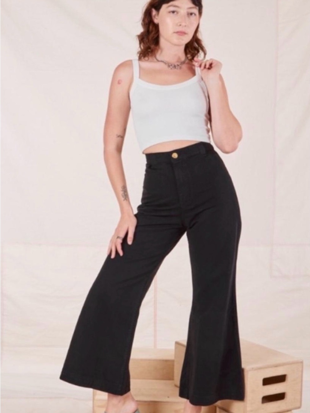 Big Bud Press BellBottoms High-Waist Black Wide-Leg Jeans for Women